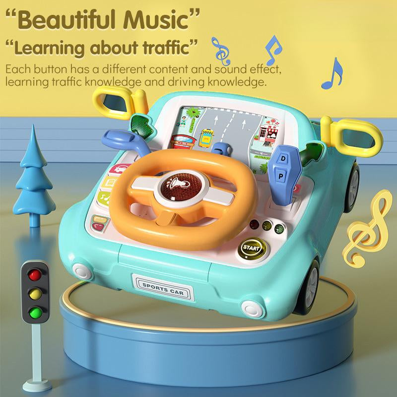 Car Steering Wheel Toy, Baby Interactive Toy, Driving Educational Toy with Light and Sound, Birthday Gifts for Kids, Science Toys Sensory Play