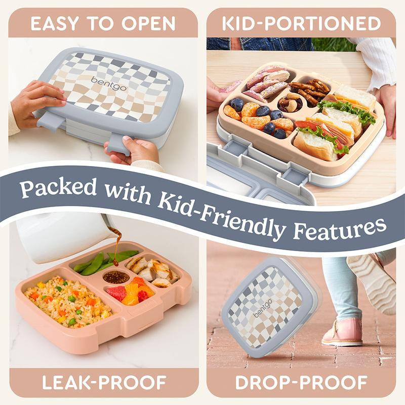 Bentgo Kids Whimsy & Wonder Prints Lunch Box - Kids Bento Box for Meal Prep, Lightweight, Reusable, Ideal for School Lunches - Stylish Tableware