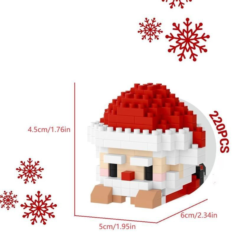 Christmas Building Blocks Set - Santa, Reindeer, Snowman, Penguin, Christmas Tree Mini Figurines - Creative DIY Holiday Decor & Gift for Kids & Adults