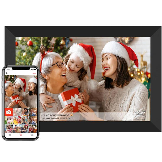 Digital Picture Frame Wifi, 10.1 Inch Wifi Digital Photo Frame with Full HD Touch Screen, 32GB Storage Auto-Rotate Wall Mountable Easy Share Photos or Videos via Free App from Anywhere Best Gift