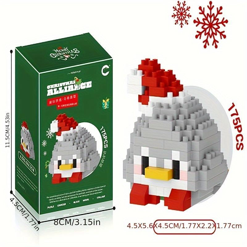 Christmas Building Blocks Set - Santa, Reindeer, Snowman, Penguin, Christmas Tree Mini Figurines - Creative DIY Holiday Decor & Gift for Kids & Adults