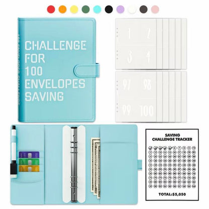 New Edition 100 Envelopes Saving Challenge,Easy and Fun Way to save $5,050,Money Saving Book,Waterproof Wallet,Storage Bag,Saving Tips,Desk Office Accessories,Budget Plan