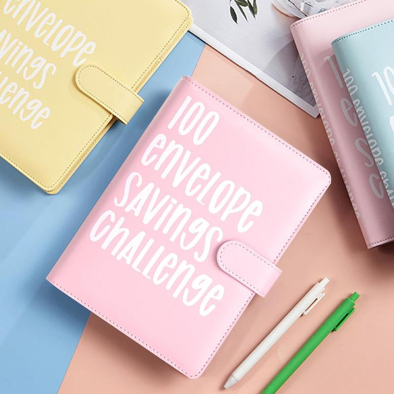 New Edition 100 Envelopes Saving Challenge,Easy and Fun Way to save $5,050,Money Saving Book,Waterproof Wallet,Storage Bag,Saving Tips,Desk Office Accessories,Budget Plan