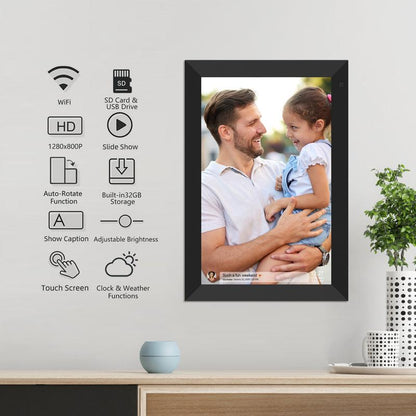 Digital Picture Frame Wifi, 10.1 Inch Wifi Digital Photo Frame with Full HD Touch Screen, 32GB Storage Auto-Rotate Wall Mountable Easy Share Photos or Videos via Free App from Anywhere Best Gift
