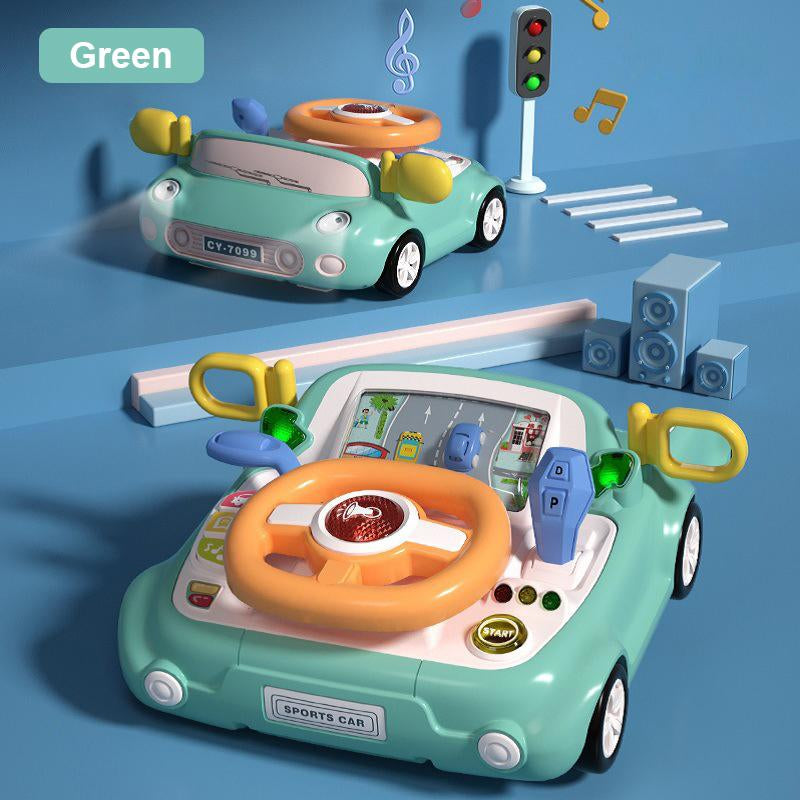 Car Steering Wheel Toy, Baby Interactive Toy, Driving Educational Toy with Light and Sound, Birthday Gifts for Kids, Science Toys Sensory Play