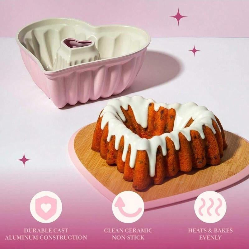 Heart Shaped Cake Pan, 2 Counts Non-Stick Silicone Cake Baking Mold, Baking Tool for Home Kitchen, Kitchen Accessories