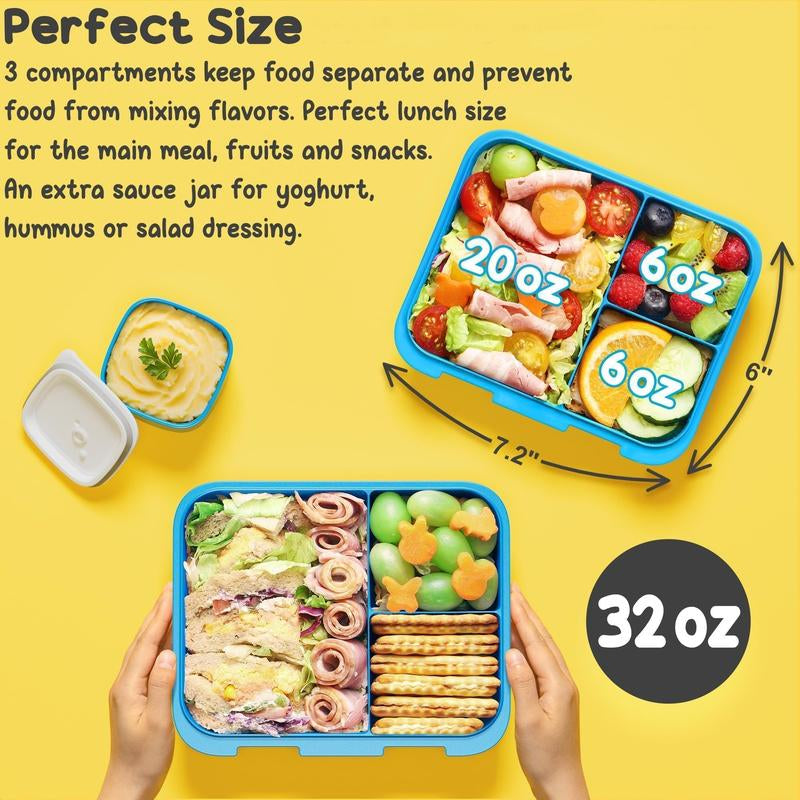 Fimibuke Bento Lunch Box with Thermos 32Oz Snack Lunch Container with 3 Compartments, Insulated Lunch Bag, 12Oz Leakproof Food Jar, and Ice Pack — Ideal for Daycare, School, or On-The-Go Meals Dealsforyoudays