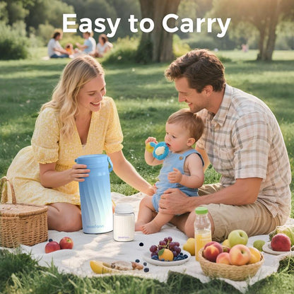 Momfann Portable Breast Milk Cooler for Outdoor,Stainless Steel Liner Breast Milk Cooler with 360° Total Cooling for 24 Hours,With Larger Capacity 2Pcs Baby Bottles for Travel