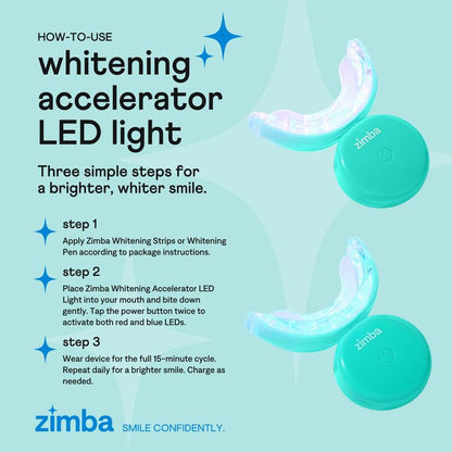 Zimba Teeth Whitening Accelerator LED Light, Blue Light to Activate Whitening Agent, Daily Whitening Oral Care