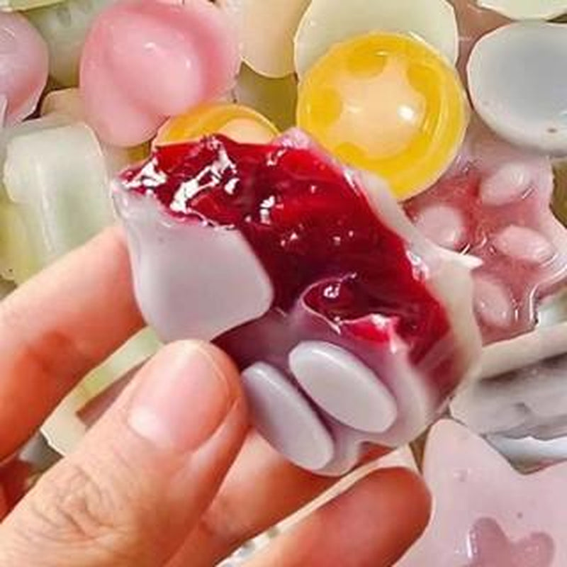 Bonbonland Vintage Wax Candy: Bite, Sip, Freeze! , Filled Tropical Fruit Punch Syrup Blueberry,Banana, Strawberry, Fruit Syrup with Various Flavors, Back to School Holiday Gift Consume after Freezing Candy