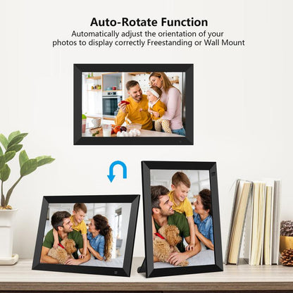 Digital Picture Frame Wifi, 10.1 Inch Wifi Digital Photo Frame with Full HD Touch Screen, 32GB Storage Auto-Rotate Wall Mountable Easy Share Photos or Videos via Free App from Anywhere Best Gift