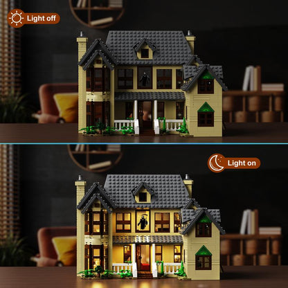 Screaming House Building Blocks Set with Electric Light Effects, Perfect for Halloween Decoration, Kids’ Creative DIY Toy and Seasonal Fun
