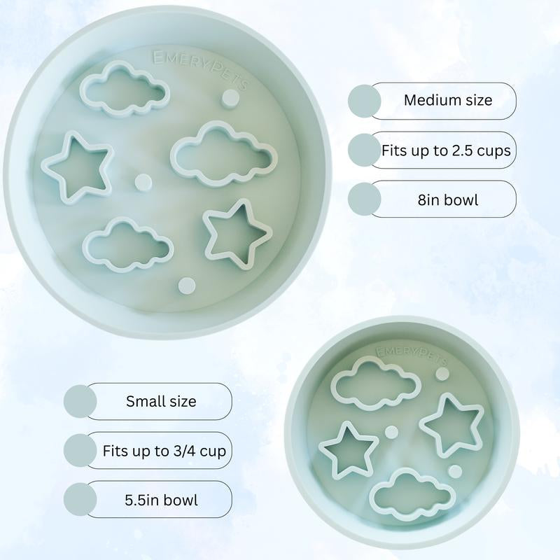 Emerypets Star + Cloud Slow Feeder Bowl - Premium Quality Slow Feeder Bowl for Mental Stimulation & Digestion Support