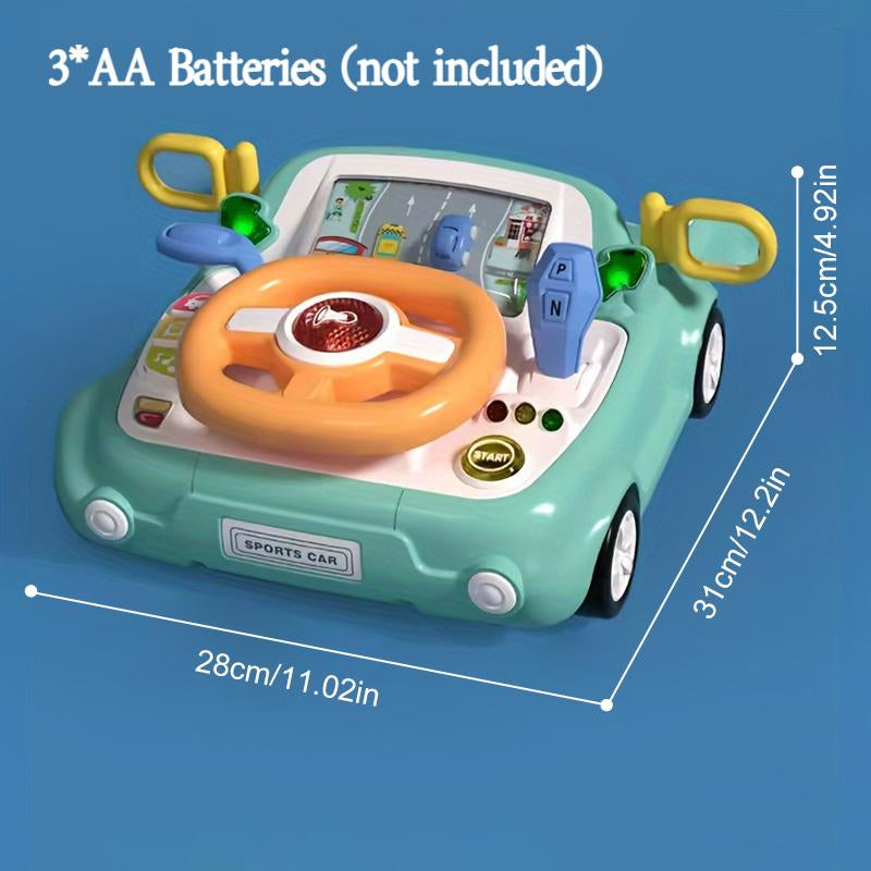 Car Steering Wheel Toy, Baby Interactive Toy, Driving Educational Toy with Light and Sound, Birthday Gifts for Kids, Science Toys Sensory Play