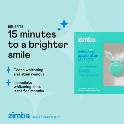 Zimba Teeth Whitening Accelerator LED Light, Blue Light to Activate Whitening Agent, Daily Whitening Oral Care