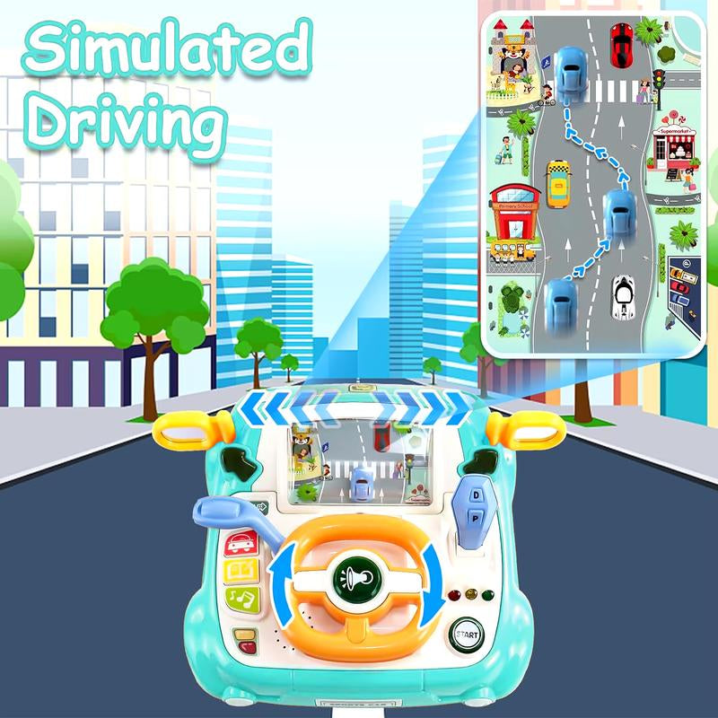 Car Steering Wheel Toy, Baby Interactive Toy, Driving Educational Toy with Light and Sound, Birthday Gifts for Kids, Science Toys Sensory Play