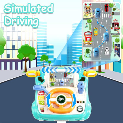 Car Steering Wheel Toy, Baby Interactive Toy, Driving Educational Toy with Light and Sound, Birthday Gifts for Kids, Science Toys Sensory Play
