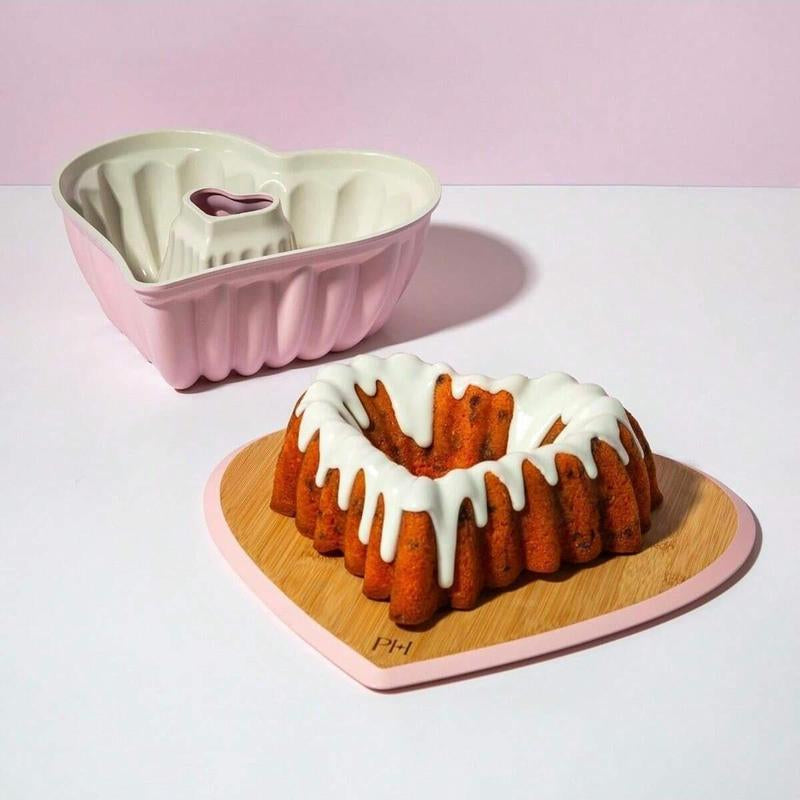 Heart Shaped Cake Pan, 2 Counts Non-Stick Silicone Cake Baking Mold, Baking Tool for Home Kitchen, Kitchen Accessories