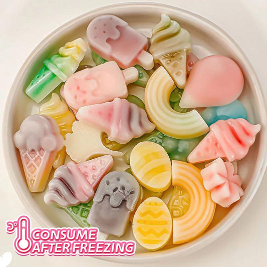 Bonbonland Vintage Wax Candy: Bite, Sip, Freeze! , Filled Tropical Fruit Punch Syrup Blueberry,Banana, Strawberry, Fruit Syrup with Various Flavors, Back to School Holiday Gift Consume after Freezing Candy