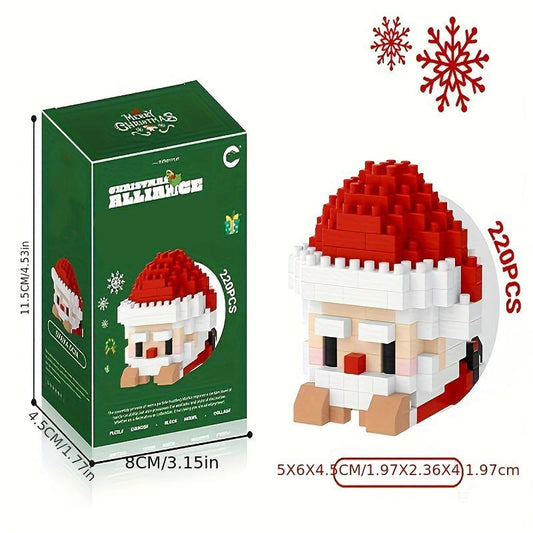 Christmas Building Blocks Set - Santa, Reindeer, Snowman, Penguin, Christmas Tree Mini Figurines - Creative DIY Holiday Decor & Gift for Kids & Adults