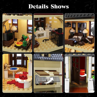 Screaming House Building Blocks Set with Electric Light Effects, Perfect for Halloween Decoration, Kids’ Creative DIY Toy and Seasonal Fun