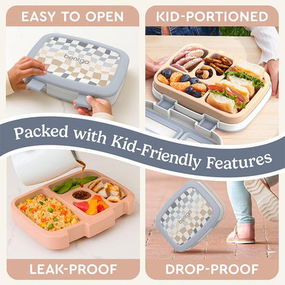 Bentgo Kids Whimsy & Wonder Prints Lunch Box - Kids Bento Box for Meal Prep, Lightweight, Reusable, Ideal for School Lunches - Stylish Tableware