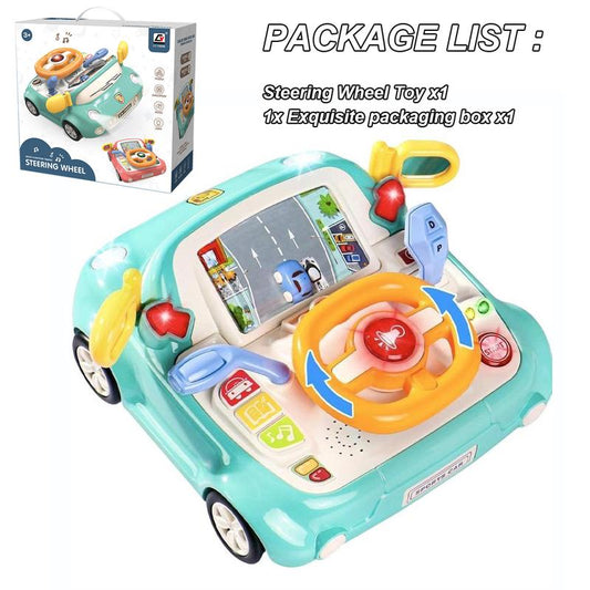 Car Steering Wheel Toy, Baby Interactive Toy, Driving Educational Toy with Light and Sound, Birthday Gifts for Kids, Science Toys Sensory Play