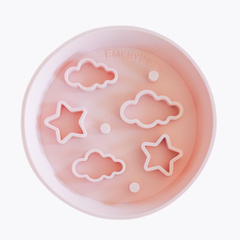 Emerypets Star + Cloud Slow Feeder Bowl - Premium Quality Slow Feeder Bowl for Mental Stimulation & Digestion Support