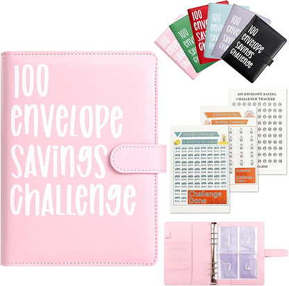 New Edition 100 Envelopes Saving Challenge,Easy and Fun Way to save $5,050,Money Saving Book,Waterproof Wallet,Storage Bag,Saving Tips,Desk Office Accessories,Budget Plan