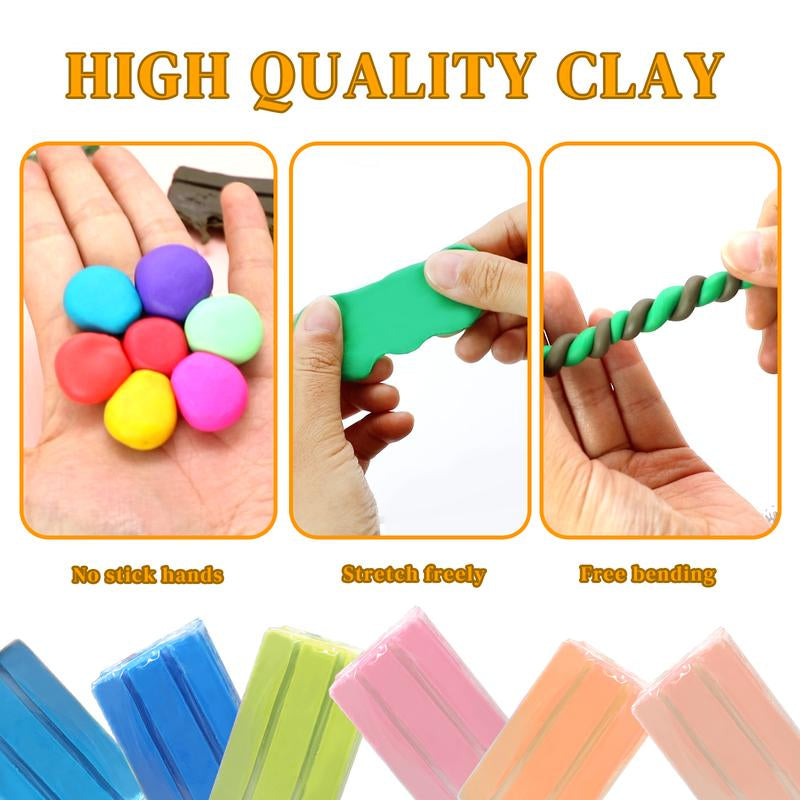 【GIFT Set】Artecho Polymer Clay, Modeling Kit with Clay Sculpting Tools and Accessories for DIY Crafts, Jewelry Design, and Art Sculpture