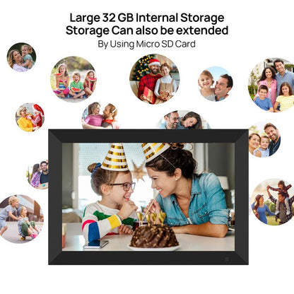 Digital Picture Frame Wifi, 10.1 Inch Wifi Digital Photo Frame with Full HD Touch Screen, 32GB Storage Auto-Rotate Wall Mountable Easy Share Photos or Videos via Free App from Anywhere Best Gift