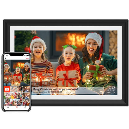 Digital Picture Frame Wifi, 10.1 Inch Wifi Digital Photo Frame with Full HD Touch Screen, 32GB Storage Auto-Rotate Wall Mountable Easy Share Photos or Videos via Free App from Anywhere Best Gift