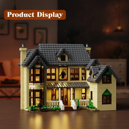 Screaming House Building Blocks Set with Electric Light Effects, Perfect for Halloween Decoration, Kids’ Creative DIY Toy and Seasonal Fun