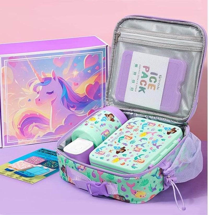 Fimibuke Bento Lunch Box with Thermos 32Oz Snack Lunch Container with 3 Compartments, Insulated Lunch Bag, 12Oz Leakproof Food Jar, and Ice Pack — Ideal for Daycare, School, or On-The-Go Meals Dealsforyoudays